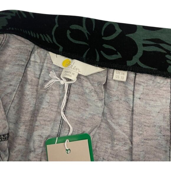 Boden Womens Mini Skirt UK 14 US 10 Green Floral Pleated Pull On R0233 NWT - Picture 6 of 11